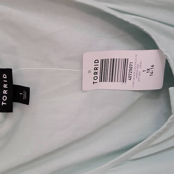 Torrid Women's Fit And Flare Sleeveless Blouse 1X Harbor Gray NWT - Picture 3 of 6